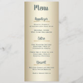 Witte tulpen met gouden bruiloft receptie menu (Achterkant)