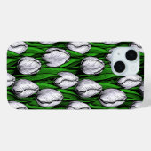 Witte tulpen met groene bladeren Case-Mate iPhone case (Achterkant (horizontaal))