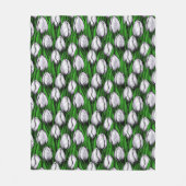 Witte tulpen met groene bladeren fleece deken (Voorkant)