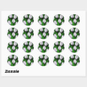 Witte tulpen met groene bladeren ronde sticker (Vel)