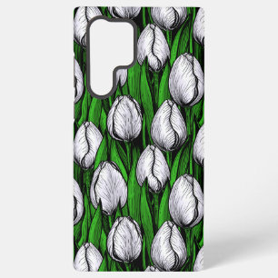 Witte tulpen met groene bladeren samsung galaxy hoesje