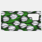 Witte tulpen met groene bladeren samsung galaxy hoesje (Achterkant horizontaal)