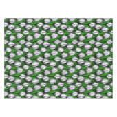 Witte tulpen met groene bladeren tafelkleed (Voorkant (Horizontaal))