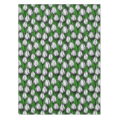 Witte tulpen met groene bladeren tafelkleed (Voorkant)