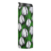 Witte tulpen met groene bladeren thermosbeker (Geroteerd rechts)