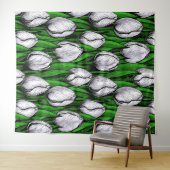 Witte tulpen met groene bladeren wandkleed (In Situ (horizontaal))