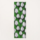 Witte tulpen met groene bladeren yogamat (Voorkant)