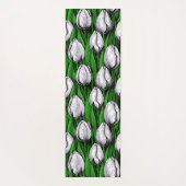 Witte tulpen met groene bladeren yogamat (Achterkant)