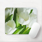 Witte tulpen muismat (Met muis)