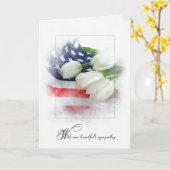 Witte Tulpen op Amerikaanse vlag Kaart (Gele Bloem)