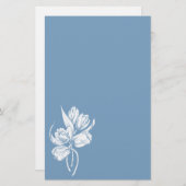 Witte Tulpen op Dusk Blue Briefpapier (Voorkant / Achterkant)