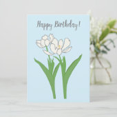Witte tulpen op lichtblauwe Kaart (Staand voorkant)