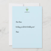 Witte tulpen op lichtblauwe Kaart (Achterkant)