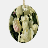 Witte Tulpen, Oregon Keramisch Ornament (Rechts)