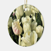 Witte Tulpen, Oregon Keramisch Ornament (Links)