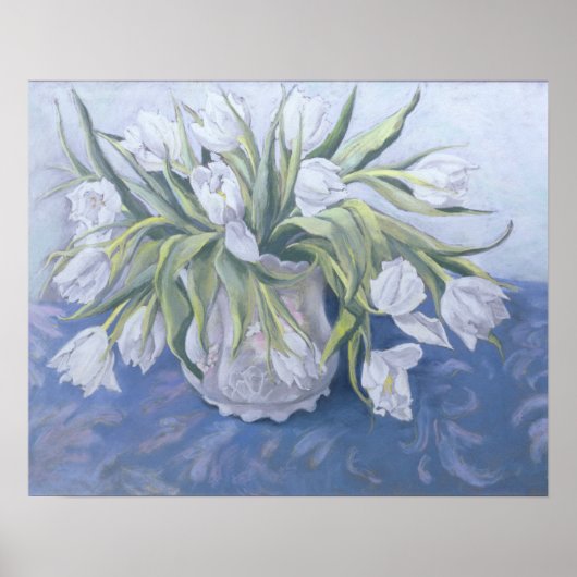 Witte tulpen poster (Voorkant)