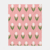 Witte tulpen roos patroon fleece deken (Voorkant)