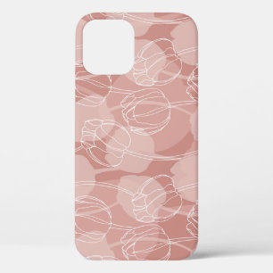 witte tulpen roze achtergrond Case-Mate iPhone case