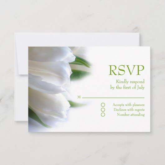 Witte Tulpen RSVP-kaart RSVP Kaartje (Voorkant)