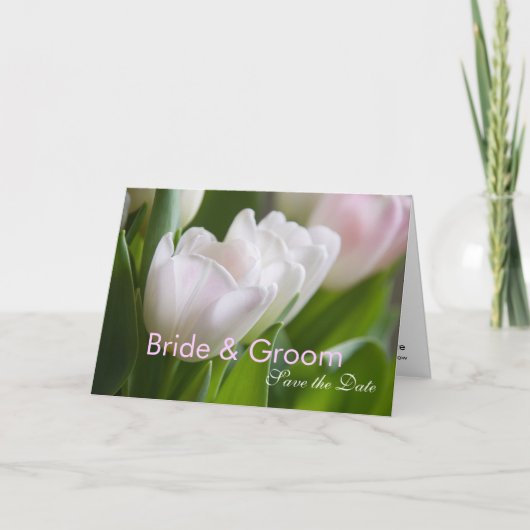Witte Tulpen • Sparen de Kaart van de Datum (Voorkant)