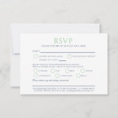 Witte tulpenmonogram, optie bruiloft RSVP kaartje (Achterkant)