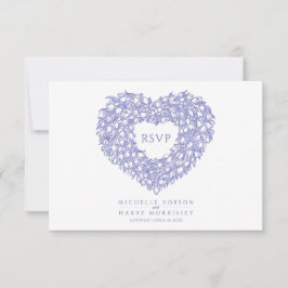 Witte tulpenmonogram, optie bruiloft RSVP kaartje