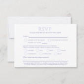 Witte tulpenmonogram, optie bruiloft RSVP kaartje (Achterkant)