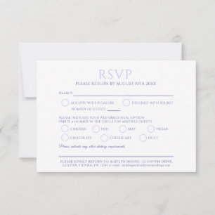 Witte tulpenmonogram, optie bruiloft RSVP kaartje
