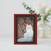 Witte Turkse angora Briefkaart (Staand voorkant)