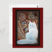 Witte Turkse angora Briefkaart (Voorkant / Achterkant)