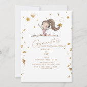 Witte turnen tuimelen & draai verjaardagsfeestje kaart (Voorkant)