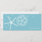 Witte Turquoise Elegante Parel Zeester Cadeaubon Kaart (Voorkant)