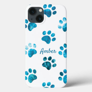 Witte Turquoise Gestructureerde Pootafdruk Persoon Case-Mate iPhone Case