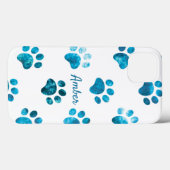 Witte Turquoise Gestructureerde Pootafdruk Persoon Case-Mate iPhone Case (Achterkant (horizontaal))