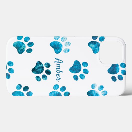 Witte Turquoise Gestructureerde Pootafdruk Persoon Case-Mate iPhone Case (Achterkant (horizontaal))
