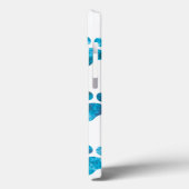 Witte Turquoise Gestructureerde Pootafdruk Persoon Case-Mate iPhone Case (Achterkant / Links)