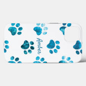 Witte Turquoise Gestructureerde Pootafdruk Persoon Case-Mate iPhone Case (Achterkant (horizontaal))