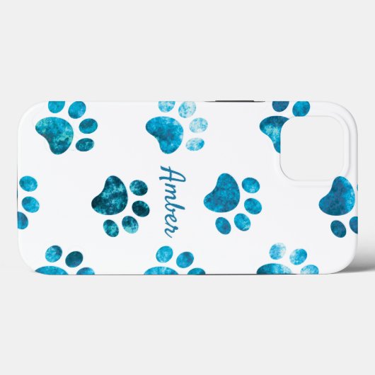 Witte Turquoise Gestructureerde Pootafdruk Persoon Case-Mate iPhone Case (Achterkant (horizontaal))