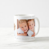 Witte twee foto collage met aangepaste bericht koffiemok (Voorkant rechts)