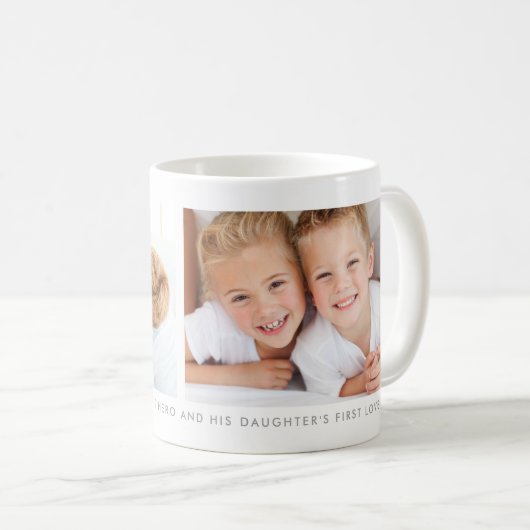 Witte twee foto collage met aangepaste bericht koffiemok (Voorkant rechts)