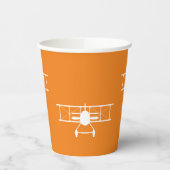 Witte  tweedekker op Oranje achtergrond Papieren Bekers (Links)