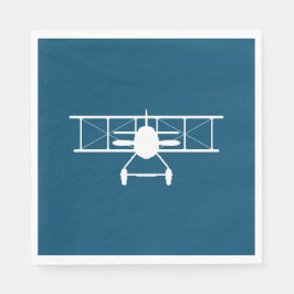 Witte tweedekker profiel op blauwe achtergrond servet