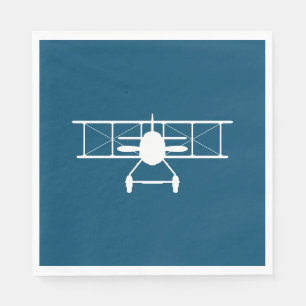 Witte tweedekker profiel op blauwe achtergrond servet