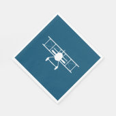 Witte tweedekker profiel op blauwe achtergrond servet (Hoek)