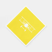 Witte tweedekker profiel op gele achtergrond servet (Hoek)