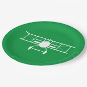 Witte tweedekker profiel op groene achtergrond papieren bordje (Gekanteld)