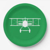 Witte tweedekker profiel op groene achtergrond papieren bordje (Voorkant)