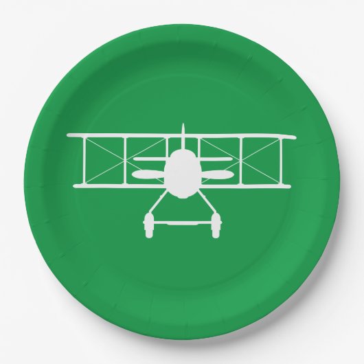 Witte tweedekker profiel op groene achtergrond papieren bordje (Voorkant)