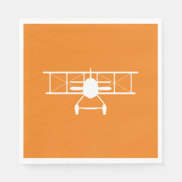 Witte tweedekker profiel op Oranje achtergrond Servet