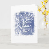 Witte Twig op blauwe Waterverf Tekening Kaart (Gele Bloem)